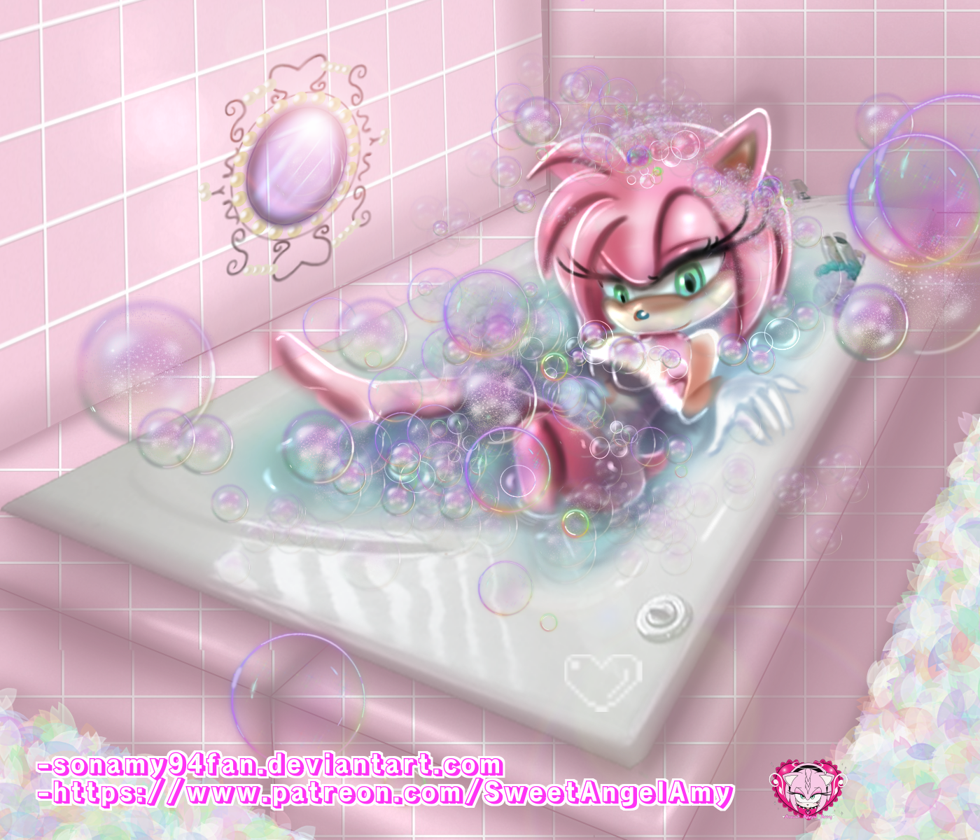 Bubble Bath: Amy Rose by SweetAmyRoseWaifu < Submission | Inkbunny, the  Furry Art Community