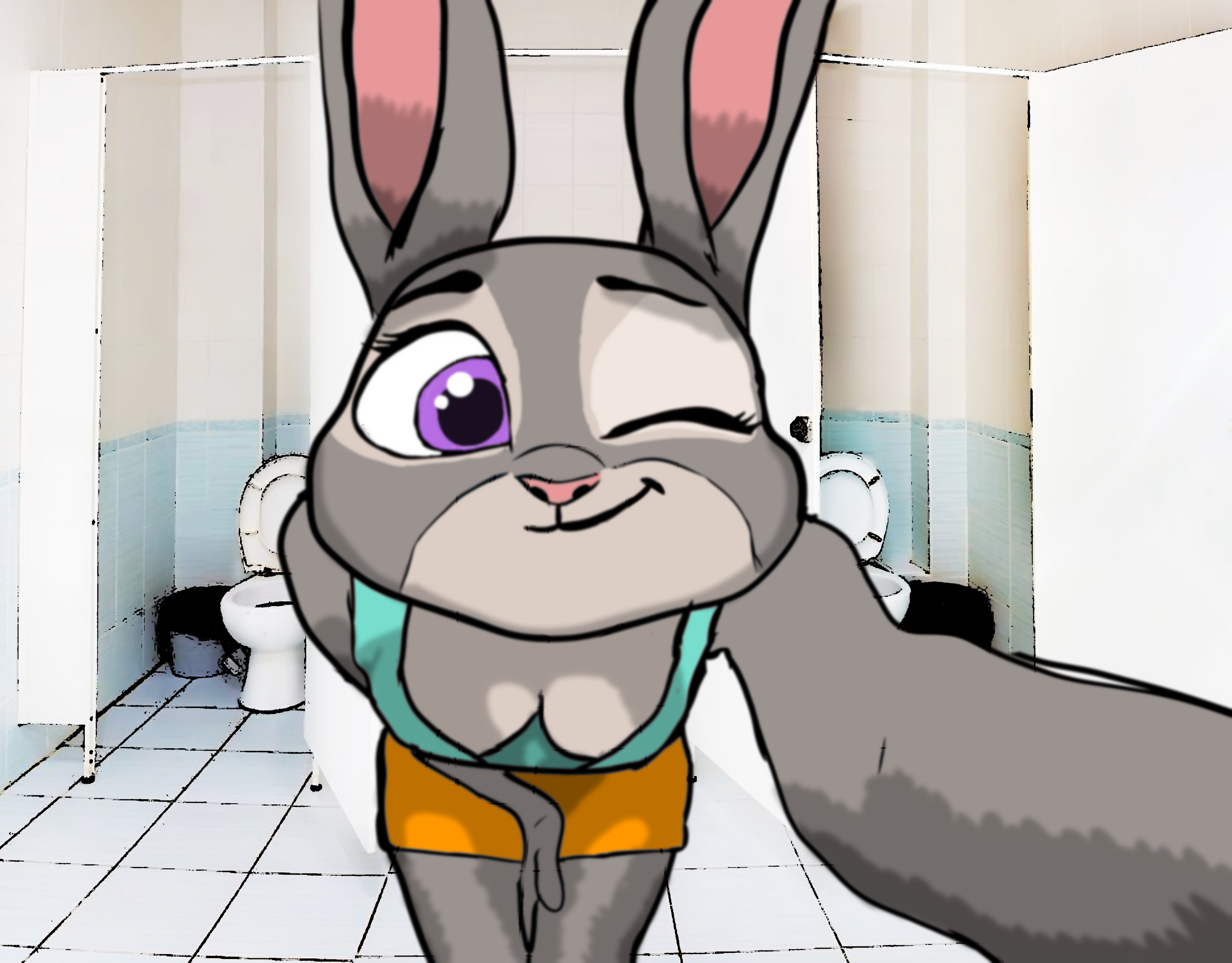 Judy Hopps bathroom selfie by Akataja < Submission | Inkbunny, the Furry  Art Community