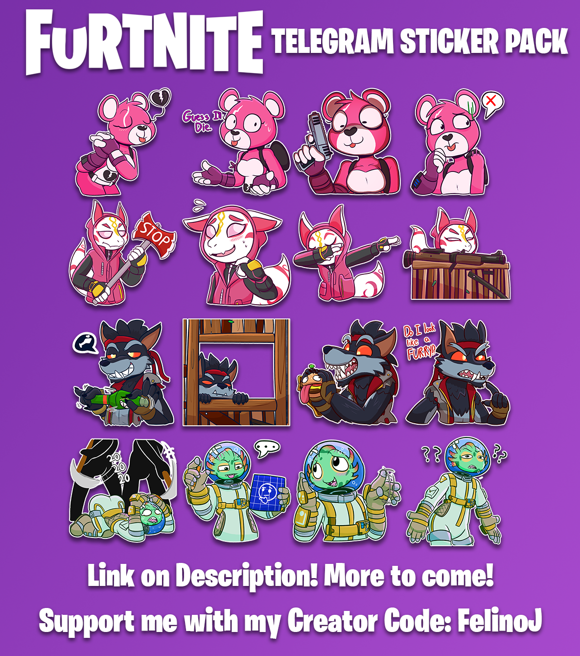 Furtnite Telegram Sticker Pack~ by Felino < Submission | Inkbunny, the  Furry Art Community