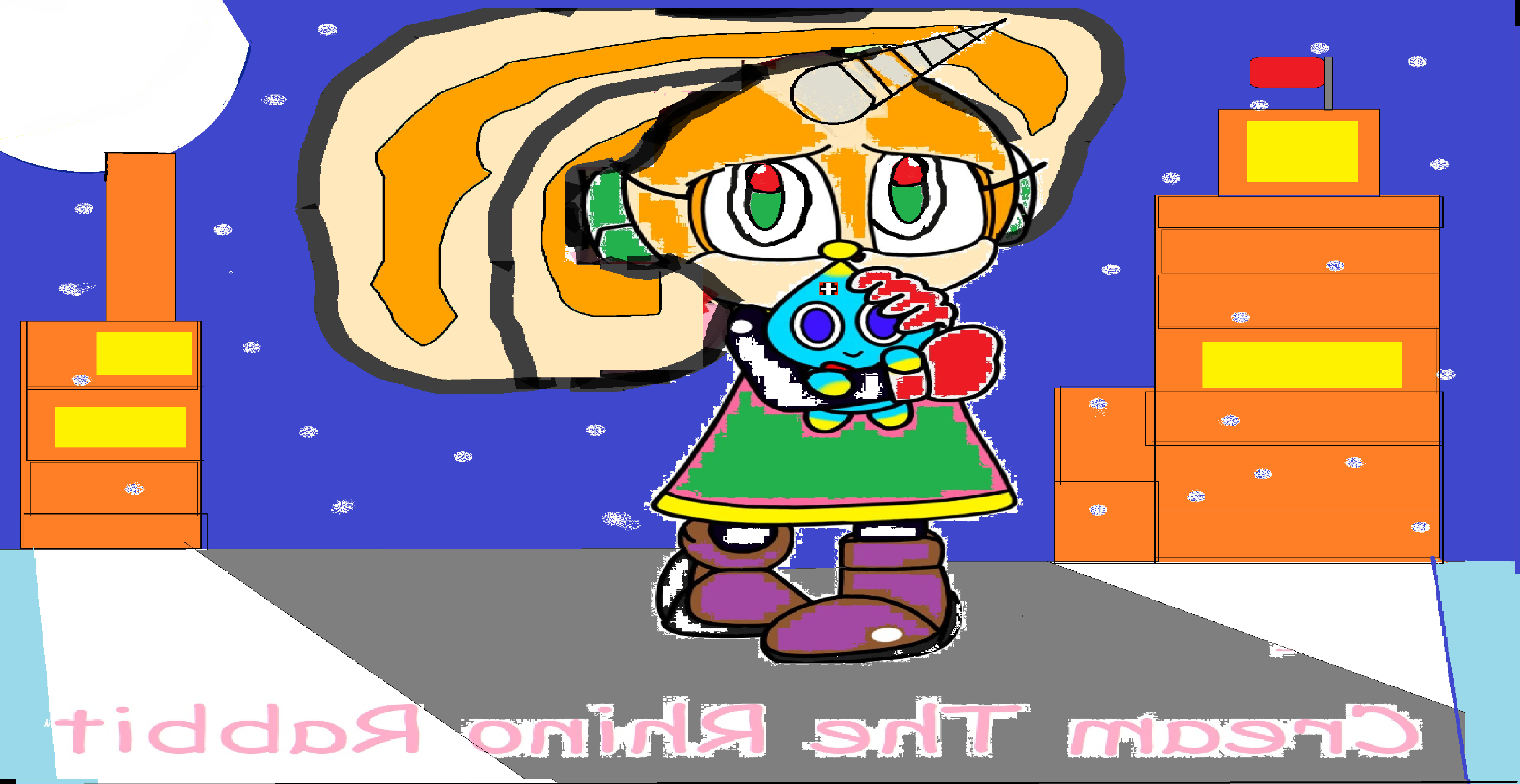 Cream the Rhino Rabbit in Terra Frontier Capital Station Square by MrRosary