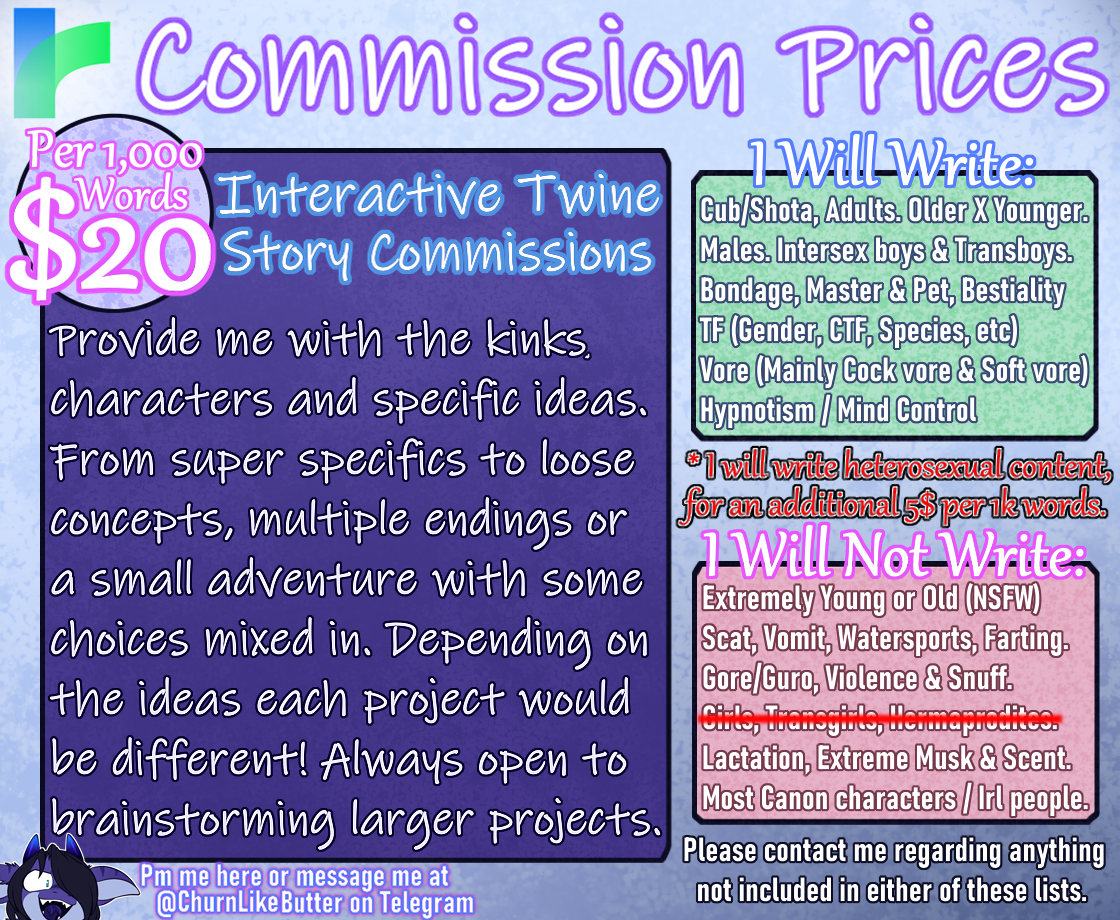 Commission Price Sheet (Open) by HoukaKyouryuu < Submission | Inkbunny, the  Furry Art Community