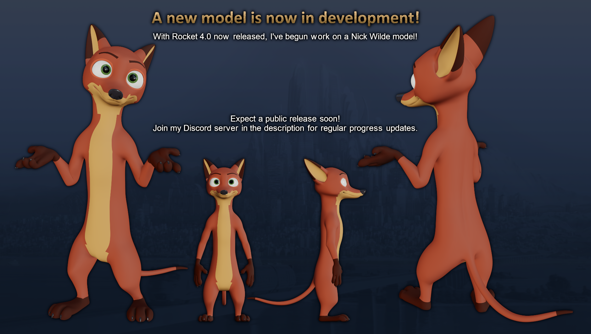 Nick Wilde Model Preview by RockyRCoon2 < Submission | Inkbunny, the Furry  Art Community