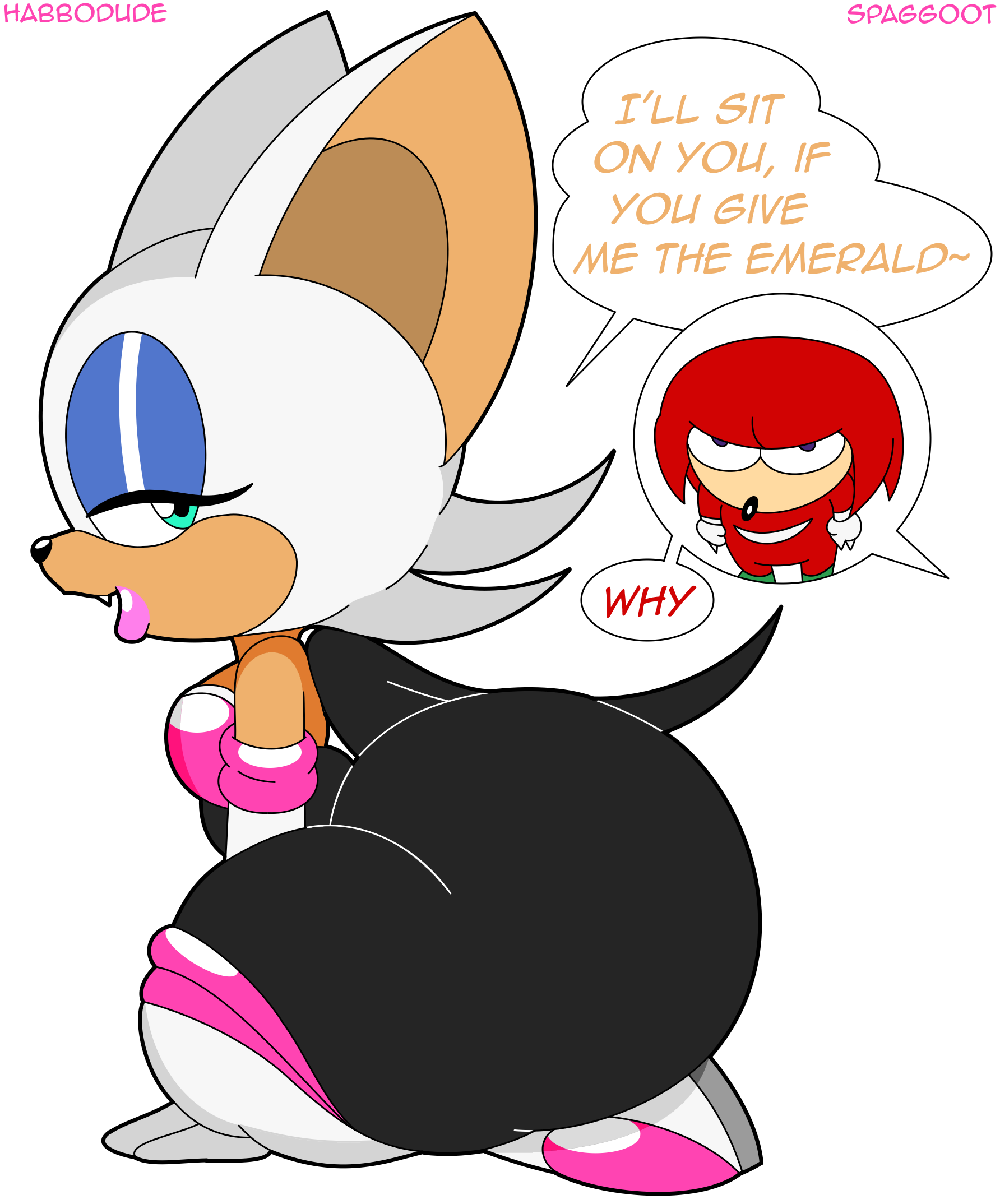 Rouge/Knuckles - Sexy Huge Bat Ass by Habbodude < Submission | Inkbunny, the  Furry Art Community