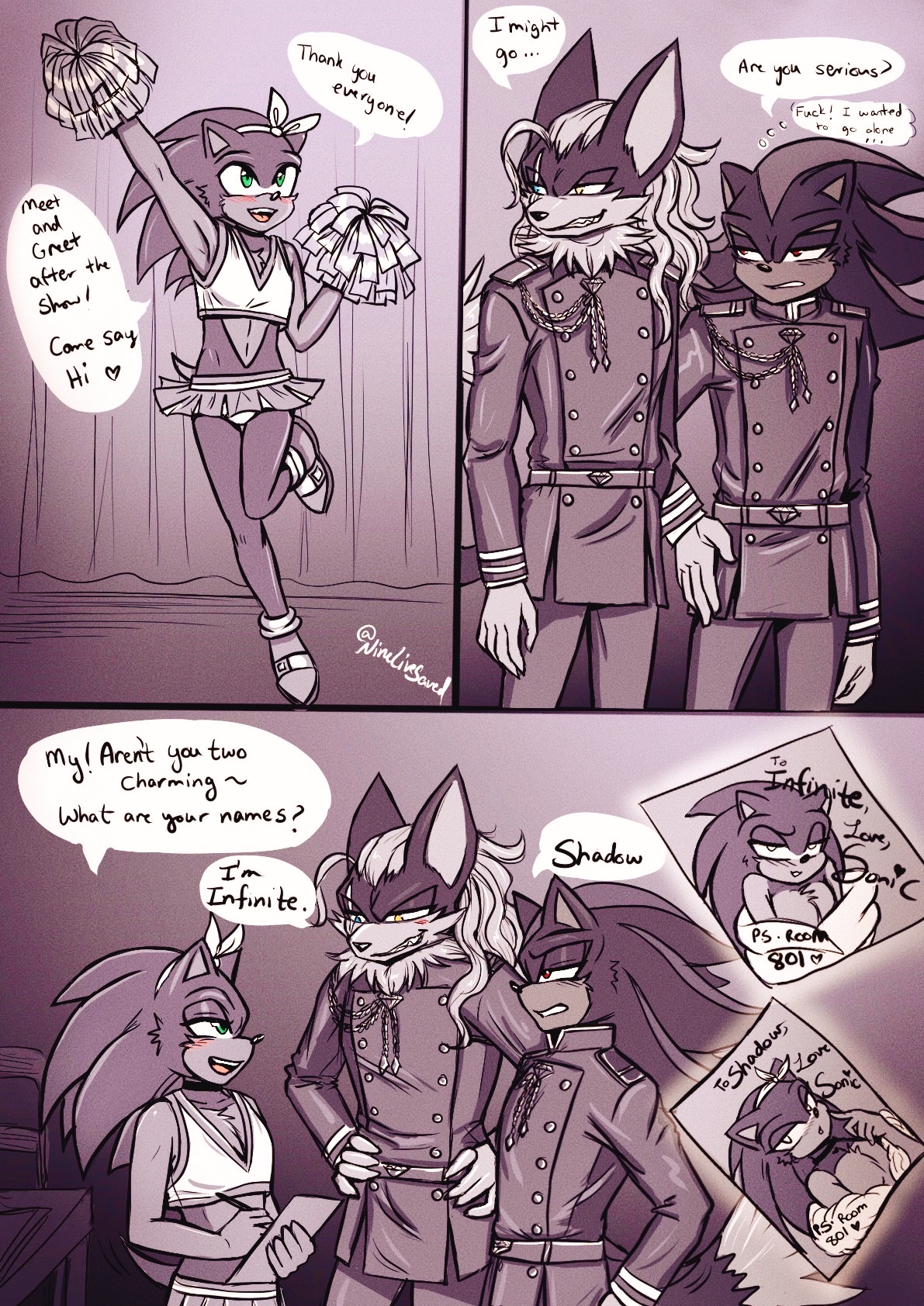 Infinite x Sonic x Shadow : Military x showgirl AU by NineLiveSaved <  Submission | Inkbunny, the Furry Art Community