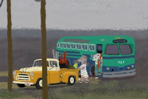 Rufus and Laura Opossum's 1955 Dodge Pickup by moyomongoose