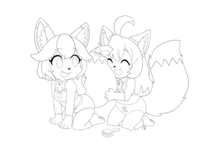 Inktober 2025 Day 29: Lesson (Tail Brushing) by Kitsu