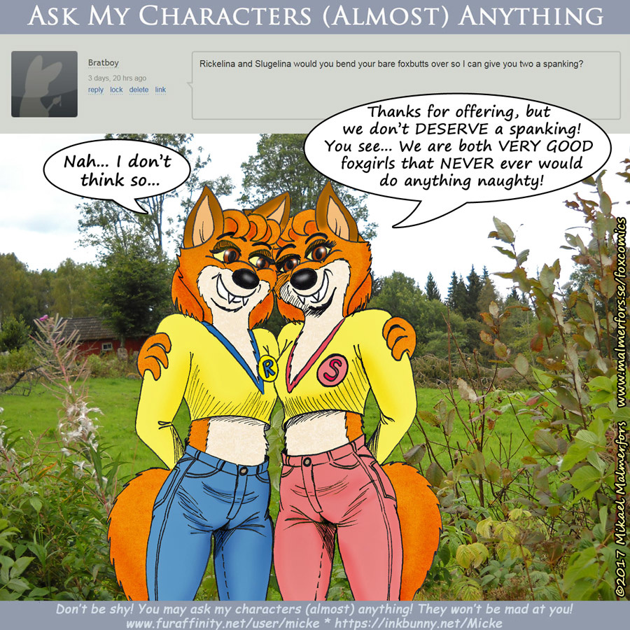 Ask My Characters - Bare Bottom Spanking? by Micke < Submission | Inkbunny,  the Furry Art Community