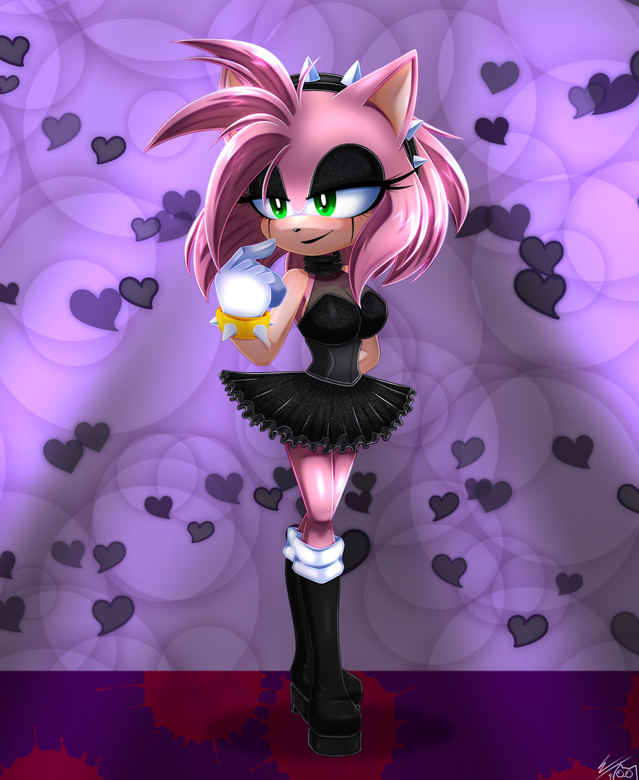 Gothic Amy Rose by xMiyukiiArtx