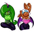 Shining Zeena and Hot Tan Rouge. by LittleGrayBunny