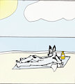 Terry's Naked Sunbathing (SFW) by TerryTheBlueFox