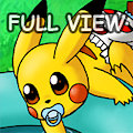[Commission] Baby Pikachu's first pool time by Veemonsito