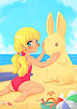 Usagi on the beach (Summer) by Nymphaearia