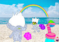 Guy Diamond, Cooper and Tiny relax on a beach. by LiamTrollslover