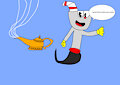Cuphead as the Genie of the Magic Lamp by LiamTrollslover