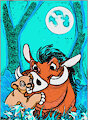 Pumbaa babysitting newborn Kiara by Godfather72