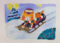 Sledding kitten by Dumplin