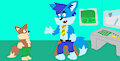 Animator Igor Showing Astraligor His Work Place by AnthonitecusWolff