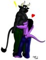 Big Bull Hugs (Colored) by Tamra