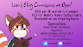 WRITING COMMISSIONS ARE OPEN! by leembeam