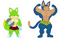 Konkichi and Puar Working Out by DoctorMeeM1 by Skyblue2005