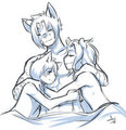 Cuddling Cats by Blacktiger