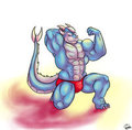 Showing off flexing for the camera. by AmaroqTheDragon
