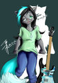 Roxy and her guitar!~ by DemonicDisaster
