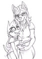Shantika and Mocha pup by Shantika